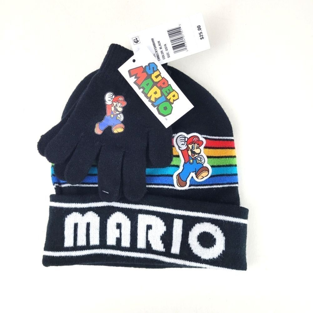 NINTENDO Super Mario Bros beanie + gloves set